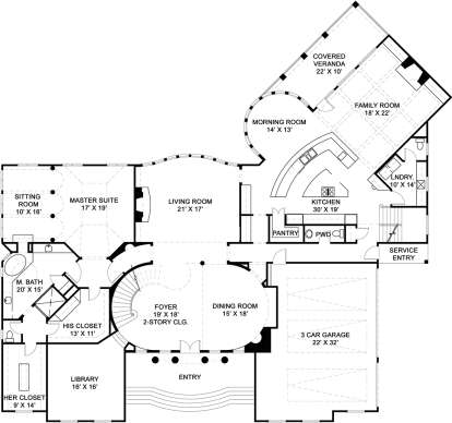 First Floor for House Plan #4195-00022