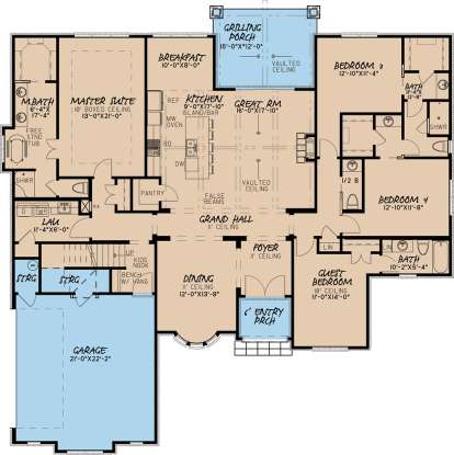 Floorplan 1 for House Plan #8318-00066