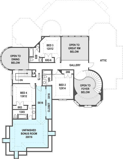Second Floor for House Plan #4195-00024