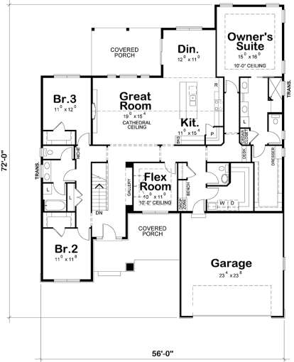 Main Level for House Plan #402-01501