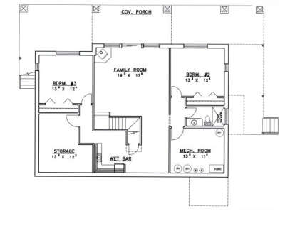 Basement Floor for House Plan #039-00495
