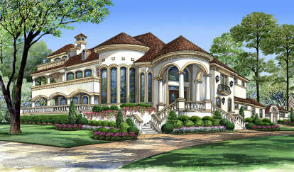 Luxury House Plan #5445-00314 Elevation Photo