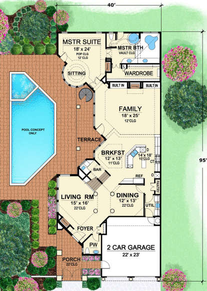 First floor for House Plan #5445-00316