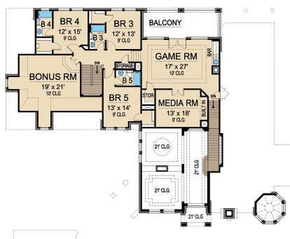 Second floor for House Plan #5445-00326