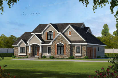 French Country House Plan #402-01536 Elevation Photo