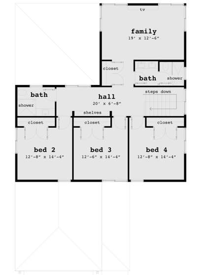 Second Floor for House Plan #028-00134