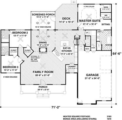 Main Floor for House Plan #036-00245