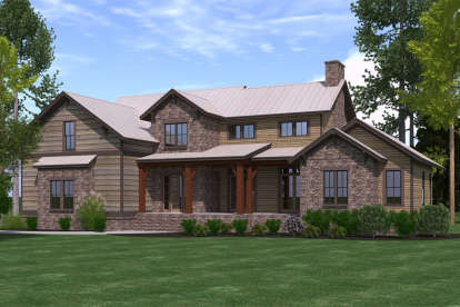 Mountain Rustic House Plan #6939-00021 Elevation Photo