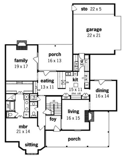 Floorplan 1 for House Plan #048-00188