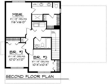 Second Floor for House Plan #1020-00136