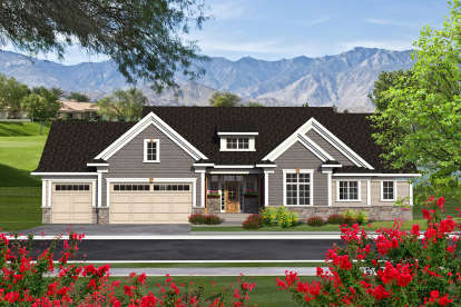Ranch House Plan #1020-00169 Elevation Photo