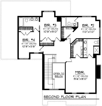 Second Floor for House Plan #1020-00175