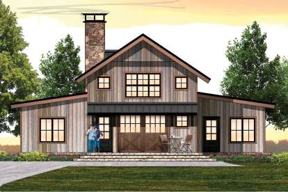 Mountain Rustic House Plan #8504-00165 Elevation Photo