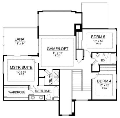 Upper 2nd floor for House Plan #5445-00341
