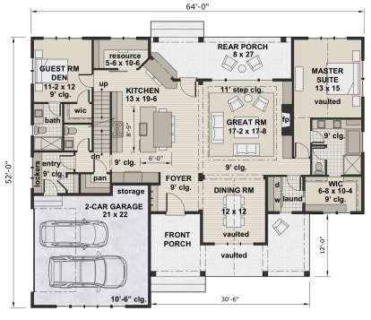 Main Floor for House Plan #098-00308