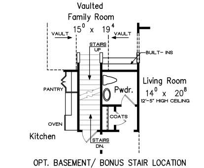 Optional Basement/Bonus Stair Location for House Plan #8594-00129