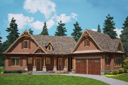 Mountain Rustic House Plan #699-00138 Elevation Photo