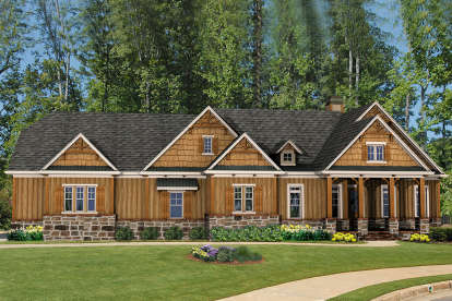 Mountain Rustic House Plan #699-00154 Elevation Photo