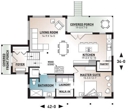 Main Floor for House Plan #034-01155