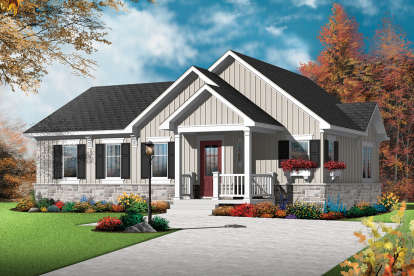 Ranch House Plan #034-01162 Elevation Photo