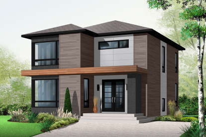 Modern House Plan #034-01185 Elevation Photo