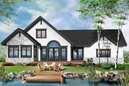 Vacation House Plan #034-01196 Elevation Photo