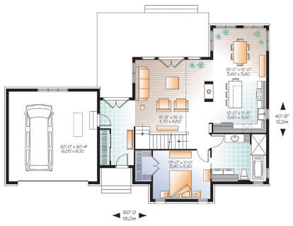Main Floor for House Plan #034-01196