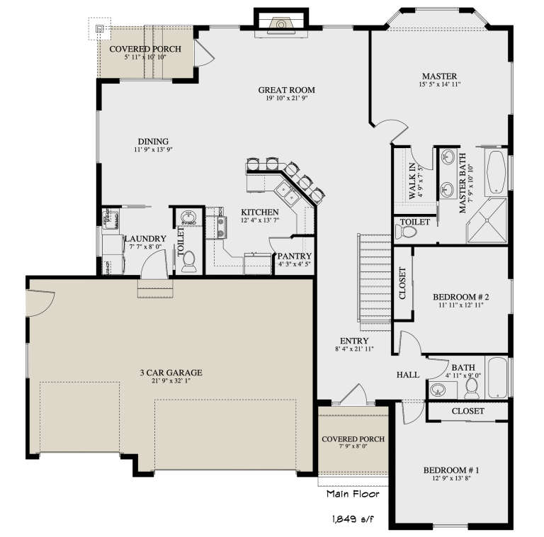 House Plan House Plan #21799 Drawing 1