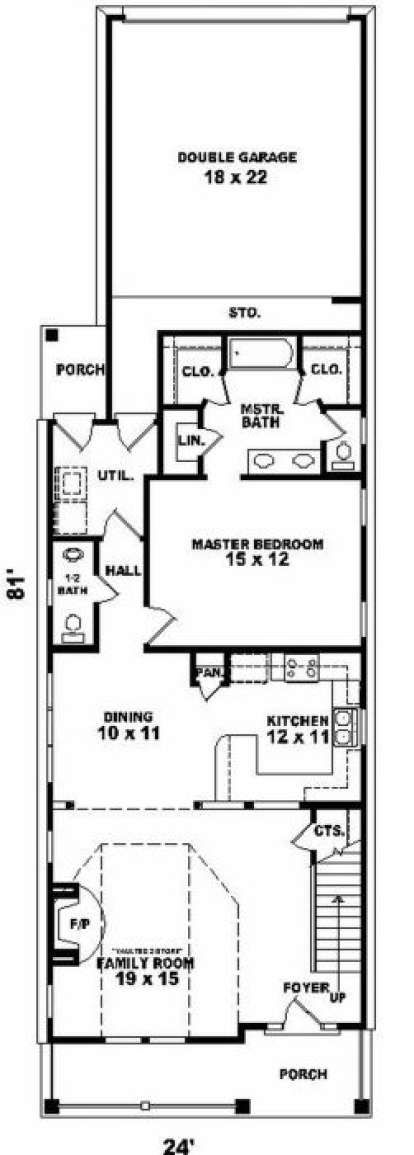 First Floor for House Plan #053-00106