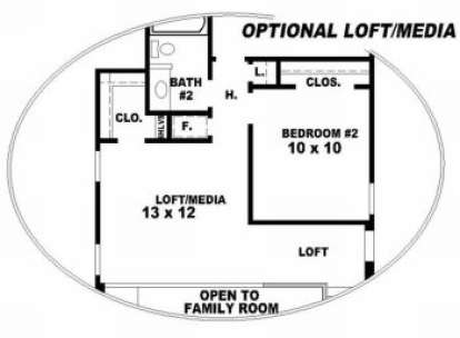 Optional Loft/Media for House Plan #053-00106