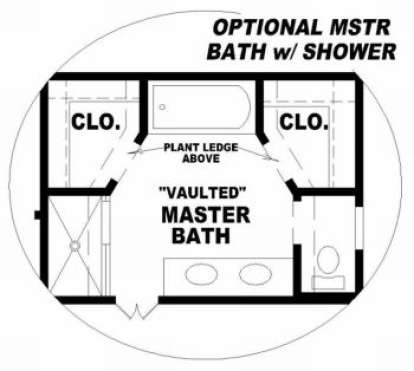 Optional Master Bath for House Plan #053-00106