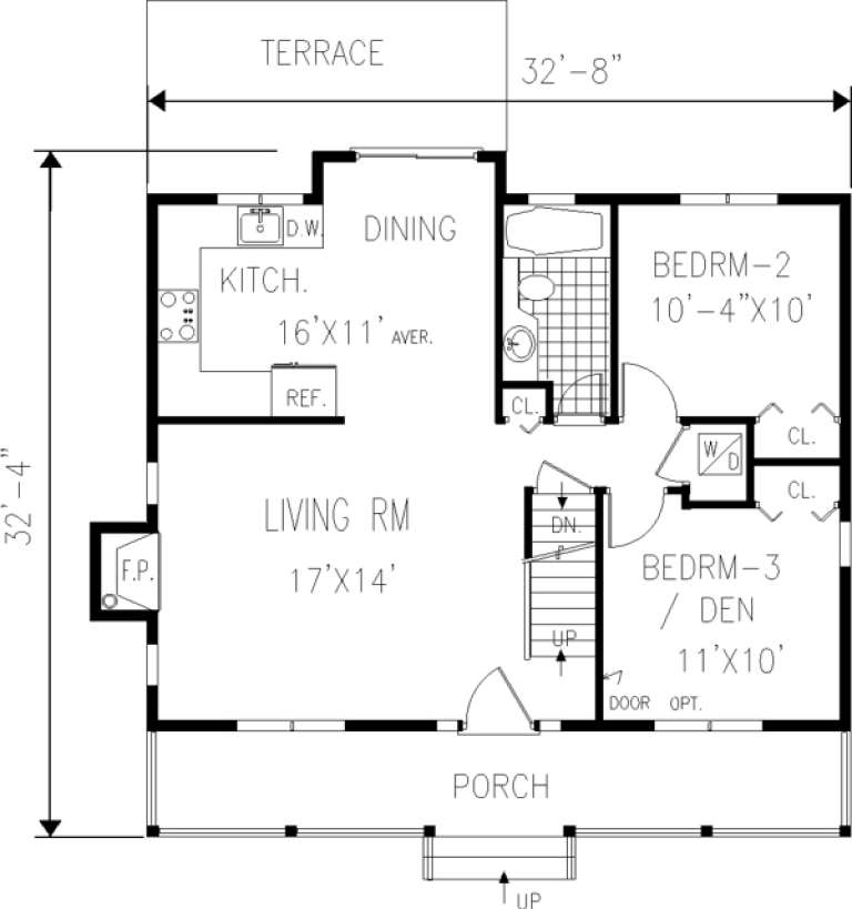 House Plan House Plan #223 Drawing 1