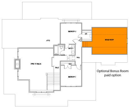 Optional Bonus Room for House Plan #9401-00101