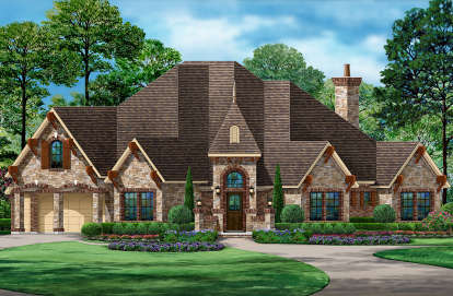 Luxury House Plan #5445-00348 Elevation Photo