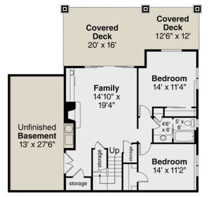 Basement for House Plan #035-00833