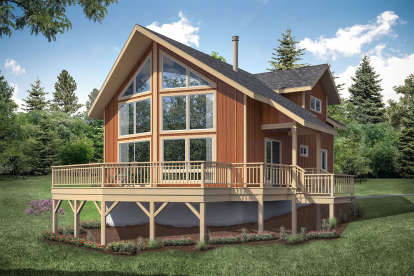 Cabin House Plan #035-00848 Elevation Photo
