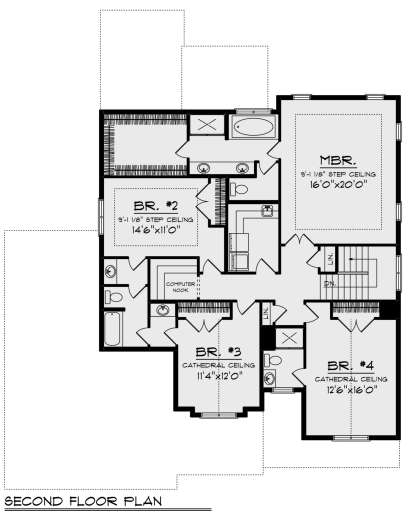Second Floor for House Plan #1020-00345
