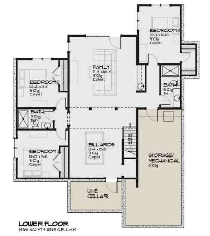 Basement for House Plan #1637-00147