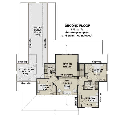 Second Floor for House Plan #098-00320