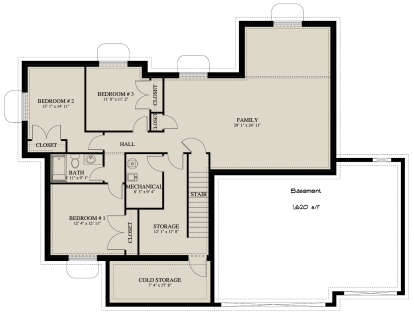 Basement for House Plan #2802-00058
