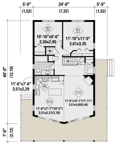 Main Floor for House Plan #6146-00401