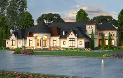 Luxury House Plan #5445-00373 Elevation Photo