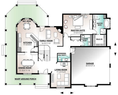 Main Floor for House Plan #034-01258