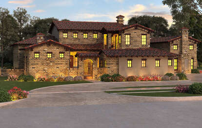 Luxury House Plan #5445-00385 Elevation Photo
