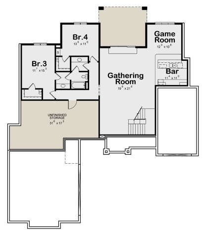 Walkout Basement for House Plan #402-01664