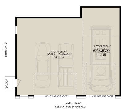 Garage Floor for House Plan #940-00480