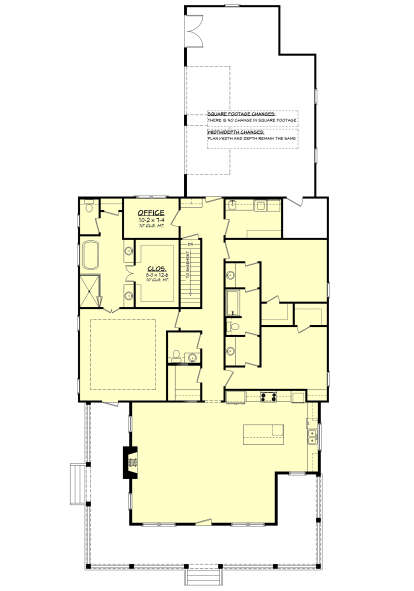 Main Floor w/ Basement Stair Location for House Plan #041-00271