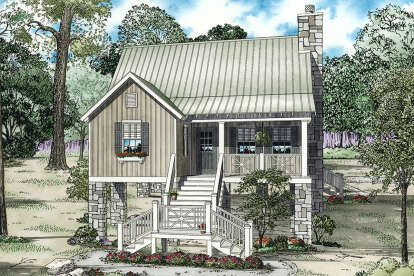 Cabin House Plan #110-01097 Elevation Photo