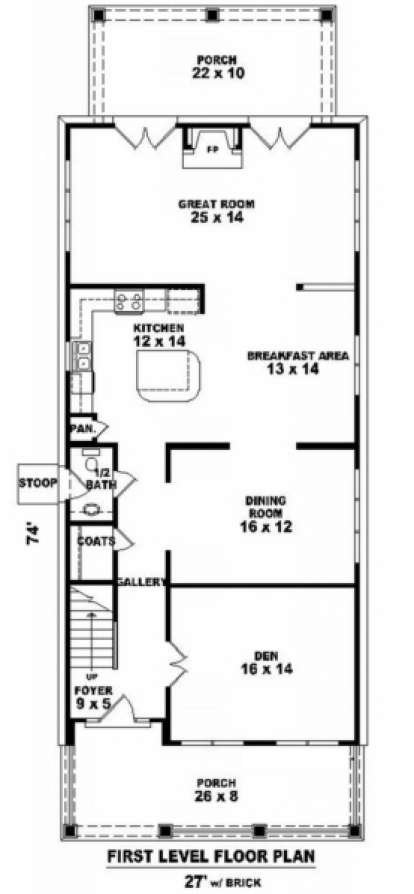 Floorplan 1 for House Plan #053-00408