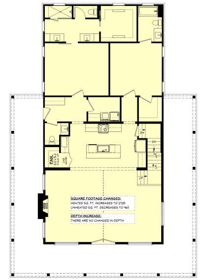 Main Floor w/ Basement Stair Location for House Plan #041-00291